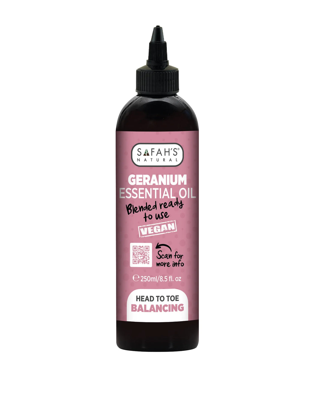 Safah's Natural Blended Geranium Essential Oil 8.5oz/250ml