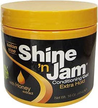 Load image into Gallery viewer, Shine &#39;N Jam with Honey Extract conditioning gel, Extra Hold, 4 oz,8oz and 160z,
