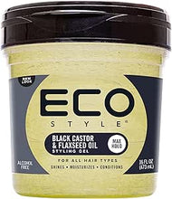 Load image into Gallery viewer, ECO Style Professional Styling Gel - Black Castor Oil &amp; Flaxseed Oil (All Sizes)
