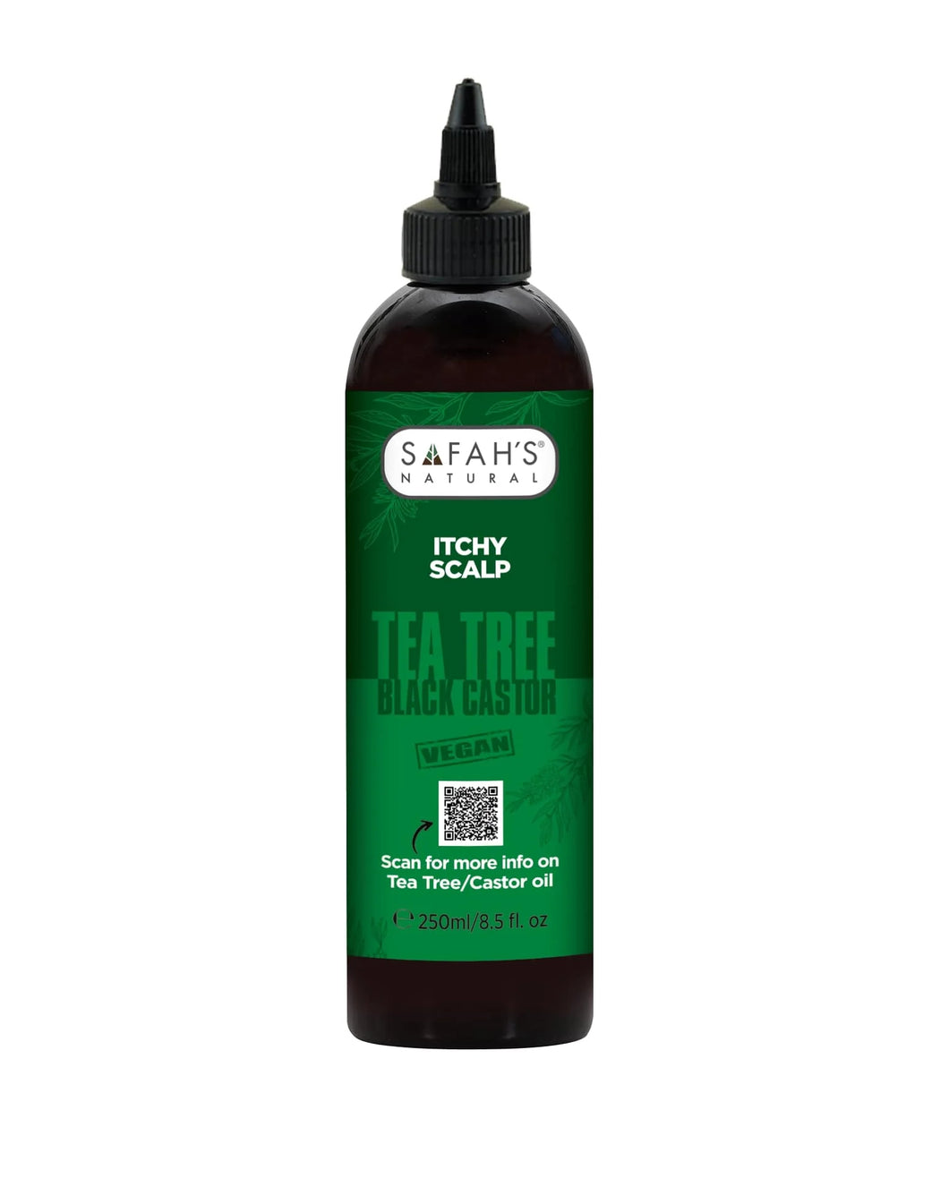 Safah's Natural-Itchy Scalp Tea Tree Black Castor Oil 8.5oz/250ml