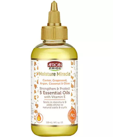 African Pride Moisture Miracle 5 Essential Oils With Vitamin E 4oz/118ml