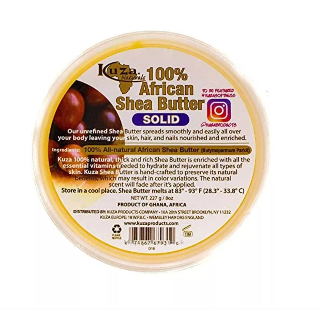 Kuza 100% Pure African Pure African Shea Butter solid with Borututu 8 oz/227g