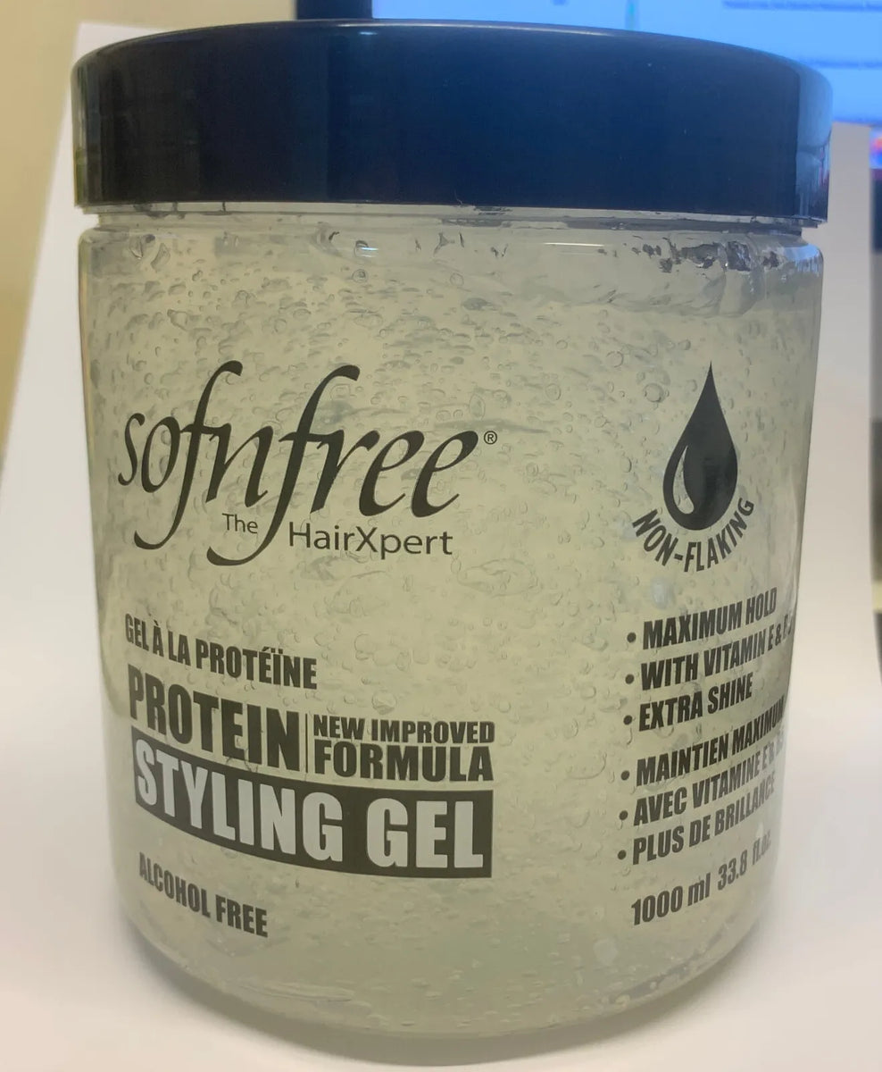 Sofn'Free Protein Styling Gel Alcohol Free Maximum Hold Clear (All Siz ...