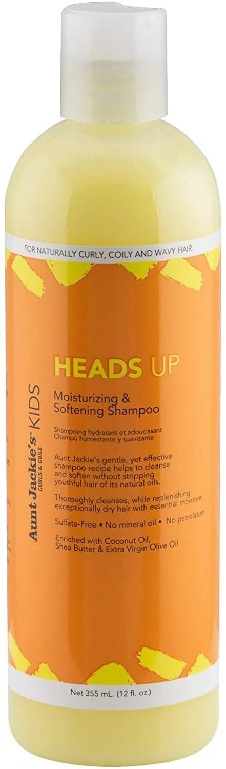 Aunt Jackies Kids Heads Up, Moisturizing Softening Shampoo 12oz/355ml