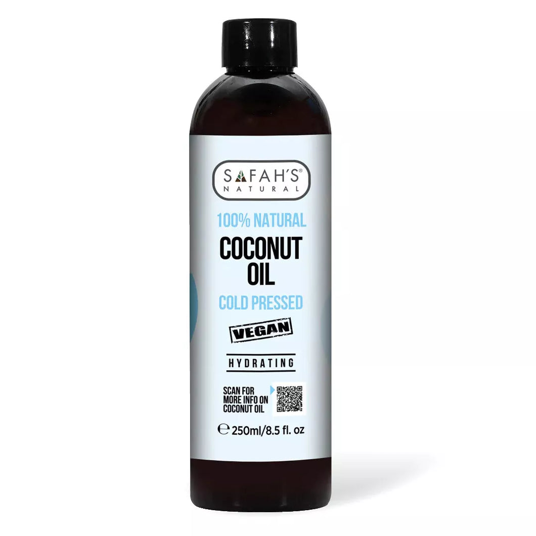 Safah's Natural Cold Pressed 100% Natural Coconut Oil 8.5oz/250ml