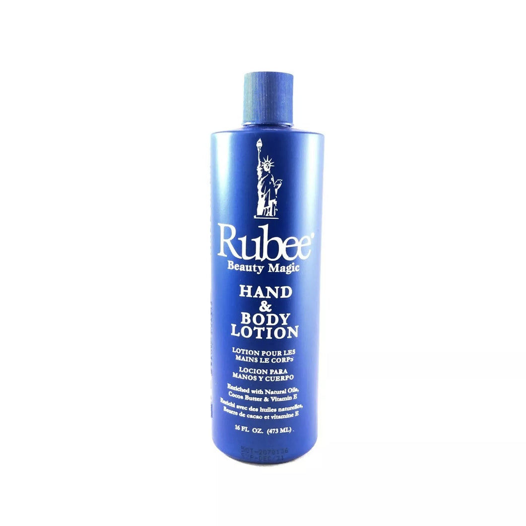 Rubee Beauty Magic Hand & Body Lotion with Natural Oils, Vitamin E & Cocoa 16oz/473ml