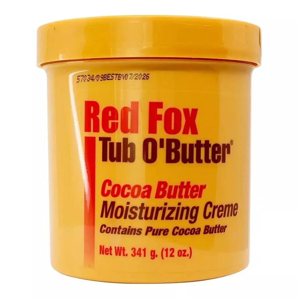 Red Fox Tub O' Butter Cocoa Moisturizing Creme Pure Cocoa Butter 12oz/341g