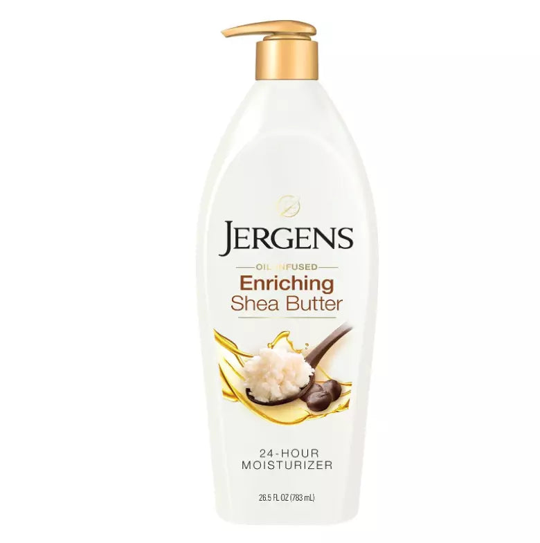 Jergens oil infused Enriching SHEA BUTTER for visibly radiant skin 26.5oz/783ml