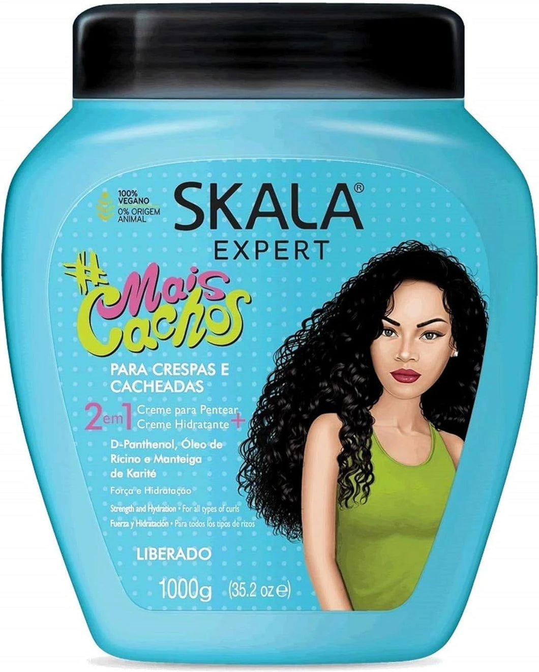 SKALA EXPERT - Mais Cachos 2 in 1 Conditioning Treatment Hair Cream and Leave in Cream 35.2oz/1000g