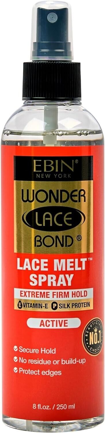 EBIN Wonder Lace Bond Lace Melt Spray 250ml, Active (Extreme Firm Hold)
