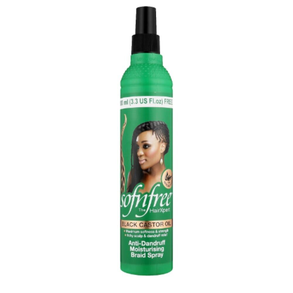 Sofn'free Black Castor oil Moistursing Anti-Dandruff Braid Spray 3.3oz