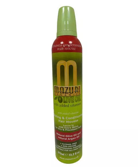Mazuri Olive Oil Styling And Conditioning Hair Mousse 375ml/13.2oz