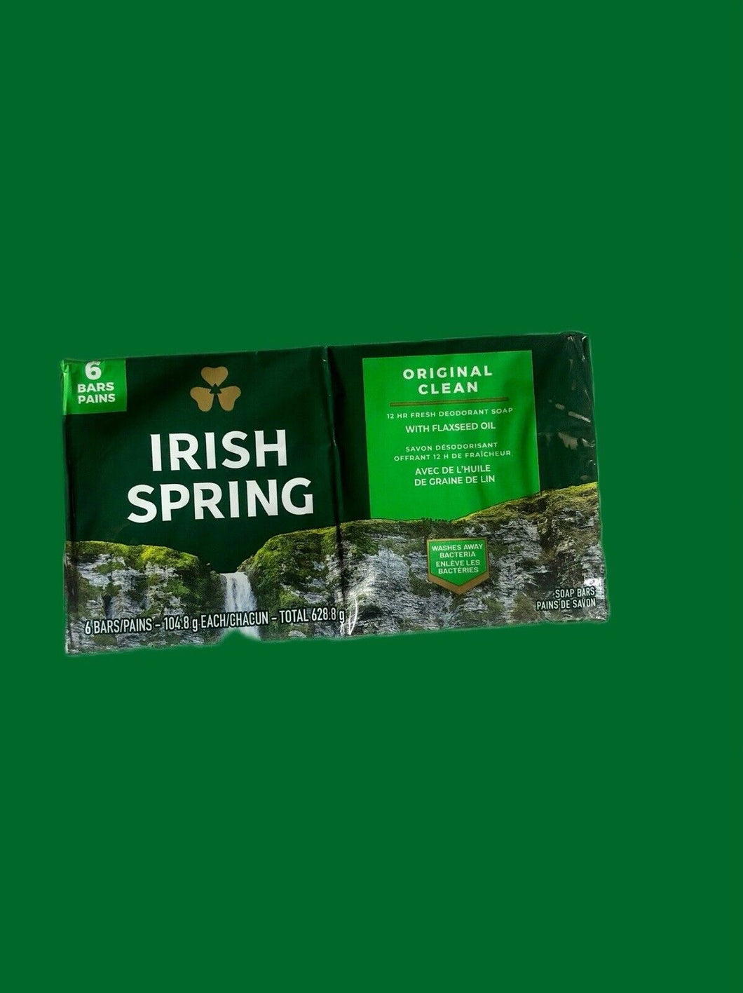 Irish Spring Deodorant Bar Soap 3.75oz / 104.3g Original Irish spring