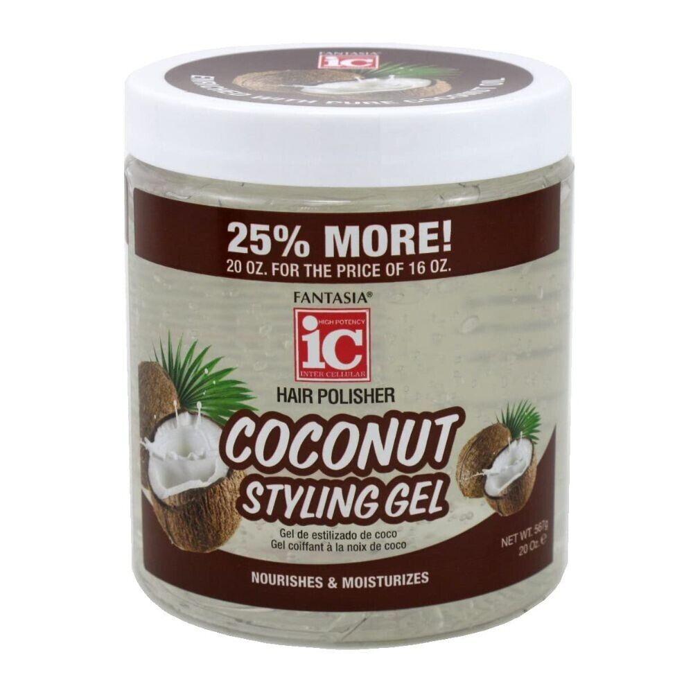 Fantasia IC Hair Polisher Coconut Styling Gel 20oz/567g