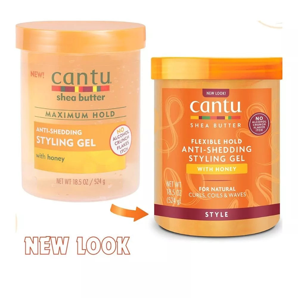 Cantu Shea Butter Flexible Hold Anti-Shedding Styling gel with honey 18.5 oz/524g