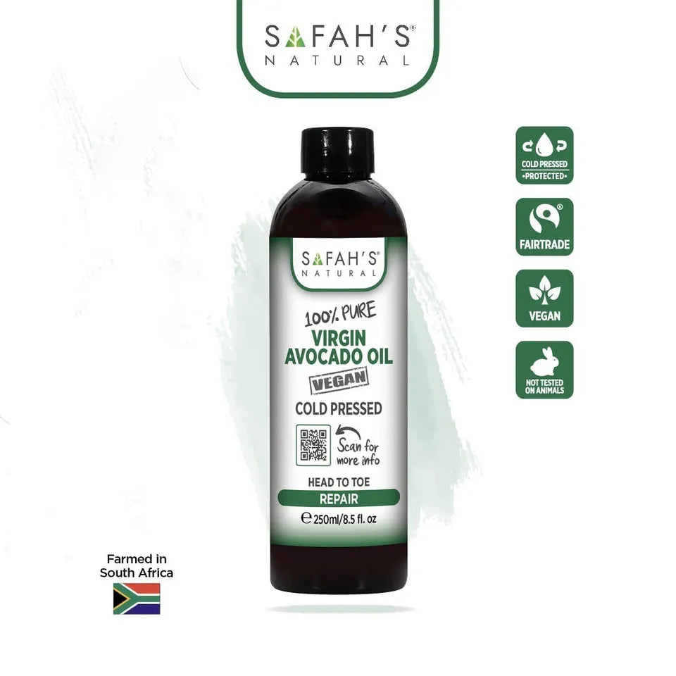 Safah's Natural Cold Pressed Virgin Avocado Oil 100% Pure 8.5oz/250ml