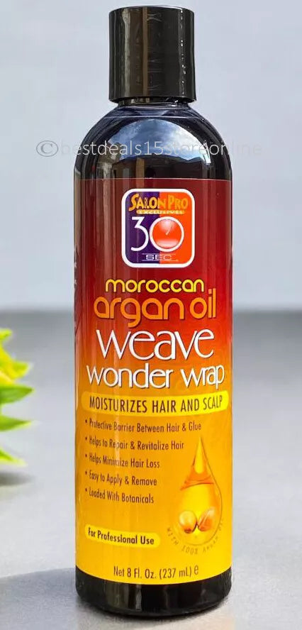 Salon Pro 30 Sec Moroccan Argan oil Weave Wonder Wrap (Dark) 8 fl.oz/237ml