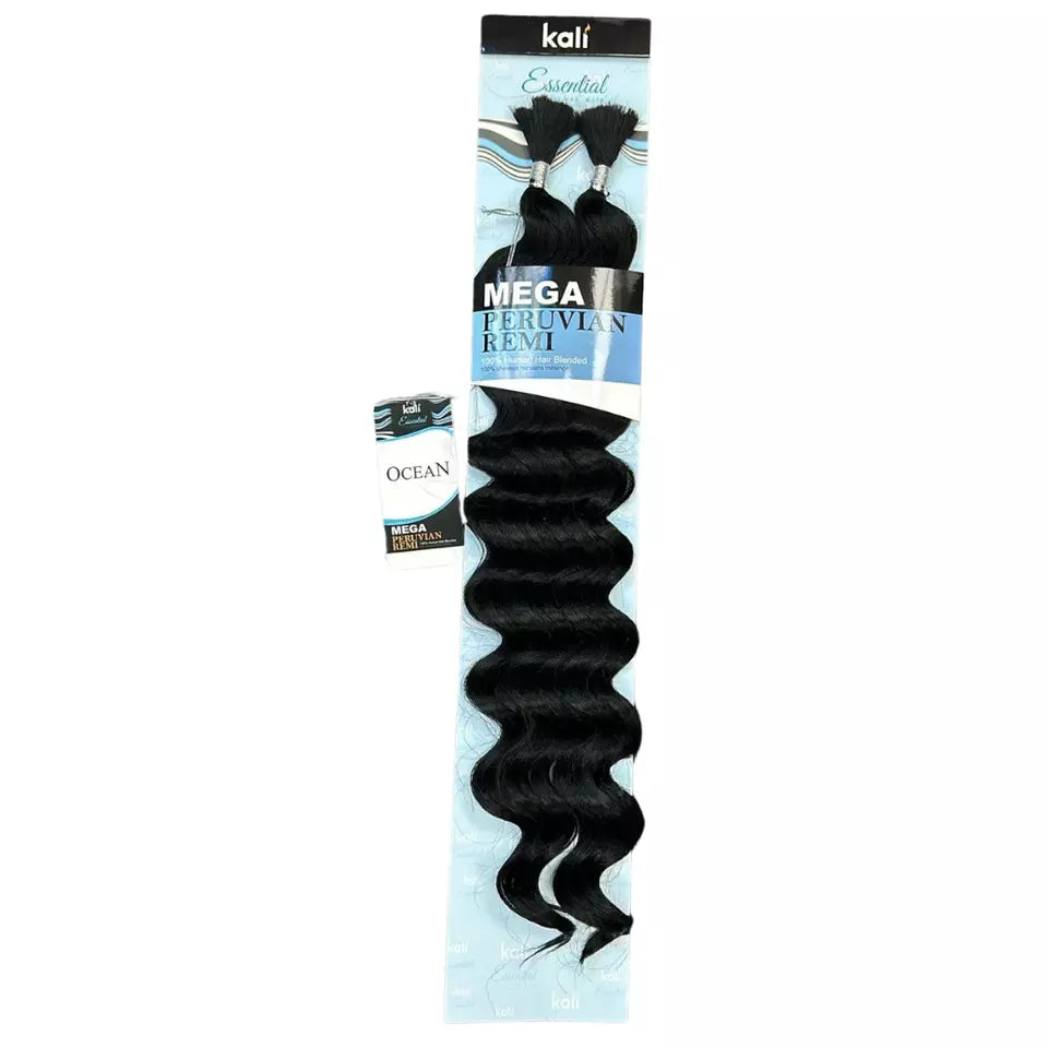 Kali Essential Mega Peruvian Remi 100% Human Hair Blended Ocean Wave Bulk,Braids