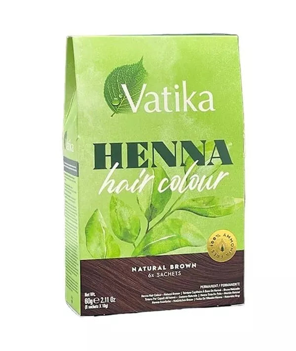 Dabur Vatika Henna Natural Brown Hair Colour Powder - 60g(6 x 60 g Pack of 1)