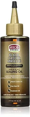 African Pride Black Castor Miracle Hair & Scalp Sealing Oil 6 oz/ 177ml