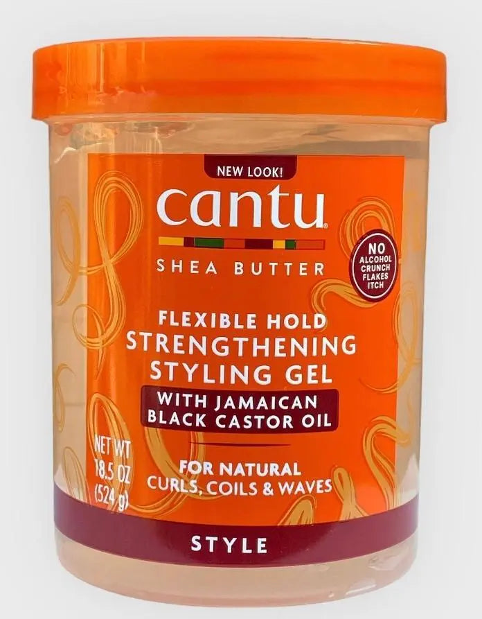 Cantu Shea Butter-Flexible Hold Strengthening Styling Gel with Jamaican Black Castor Oil 18.5oz/524g