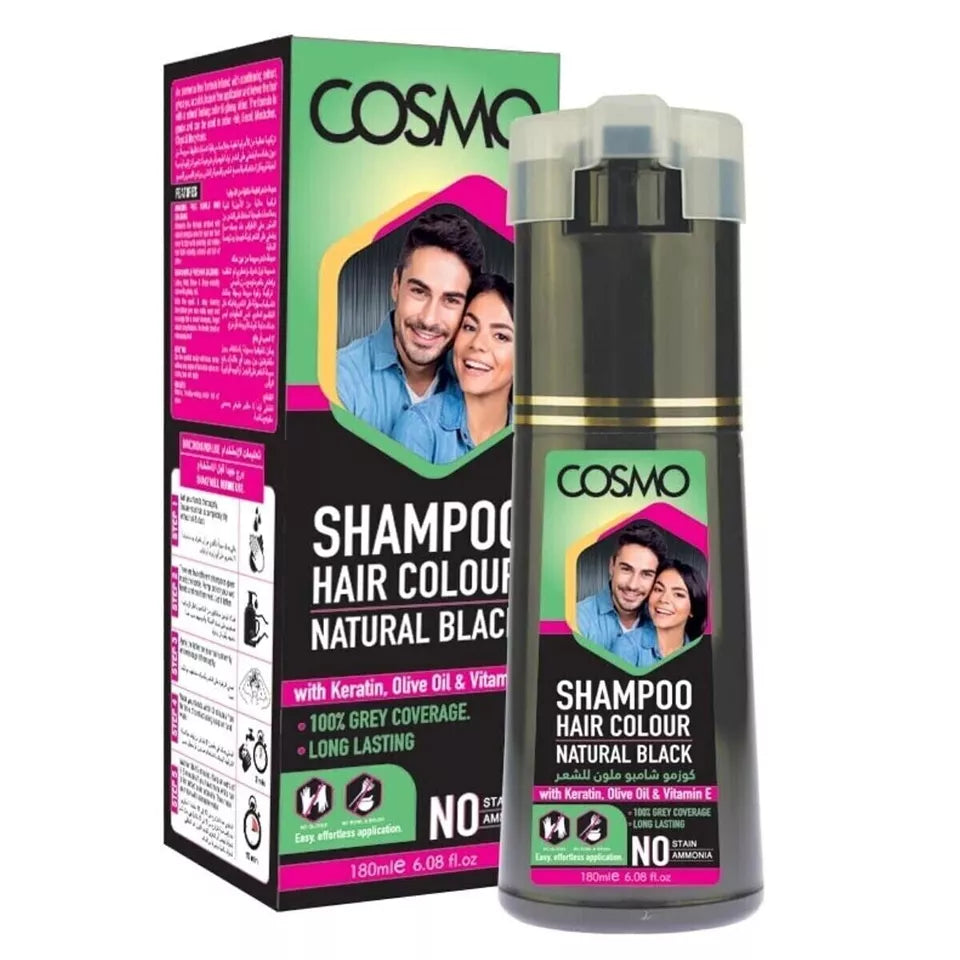 Cosmo Hair Colour Natural & Healthy Black Shampoo 6.08ml/180ml