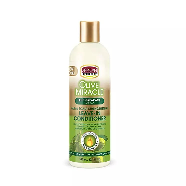 African Pride Olive Miracle Hair & Scalp Strengthening Leave-In Conditioner 12oz/355ml