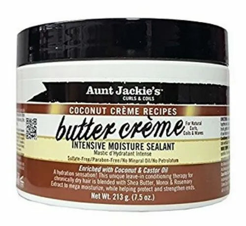 Aunt Jackie's Coconut Crème Recipes Butter Crème Intensive Hair Moisture Sealant 7.5oz/213g