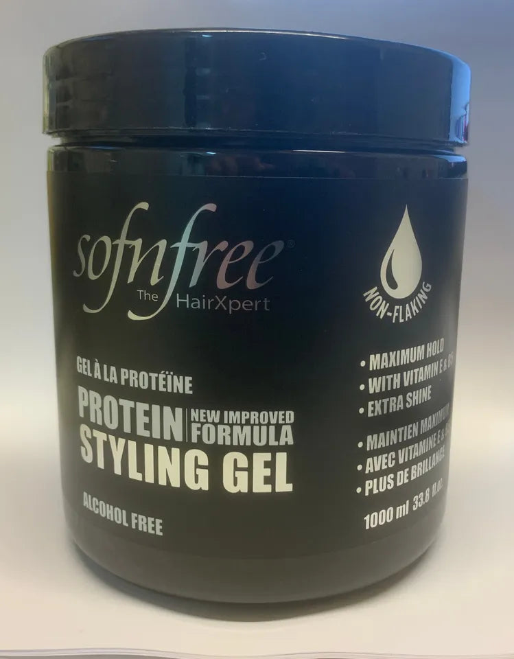 Sofn'Free Protein Styling Gel Alcohol Free Maximum Hold Dark (All Sizes)
