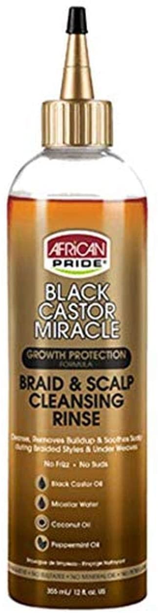 African pride Black Castor Miracle - Braid & Scalp Cleansing Rinse 12 oz
