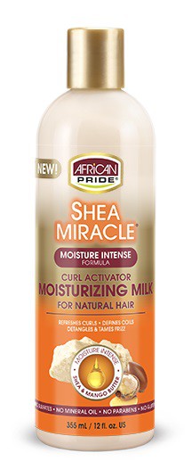African Pride Shea Miracle curl Activator Moisturizing Milk 12 oz/355ml