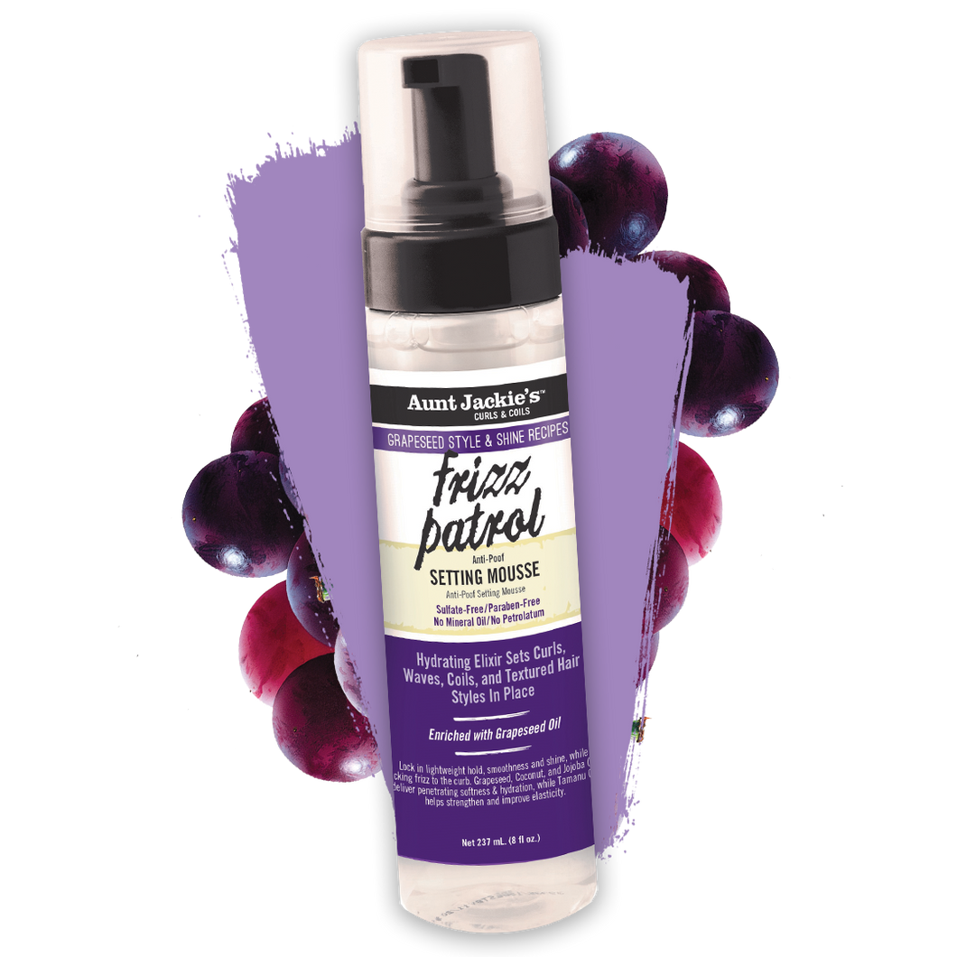 Aunt Jackie's grapeseed Frizz Patrol Setting Mousse 8 oz/244ml