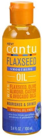 Cantu Flaxseed Oil With Flaxseed,Olive Almond, Castor & Avocado Oil 3.4 oz/100ml