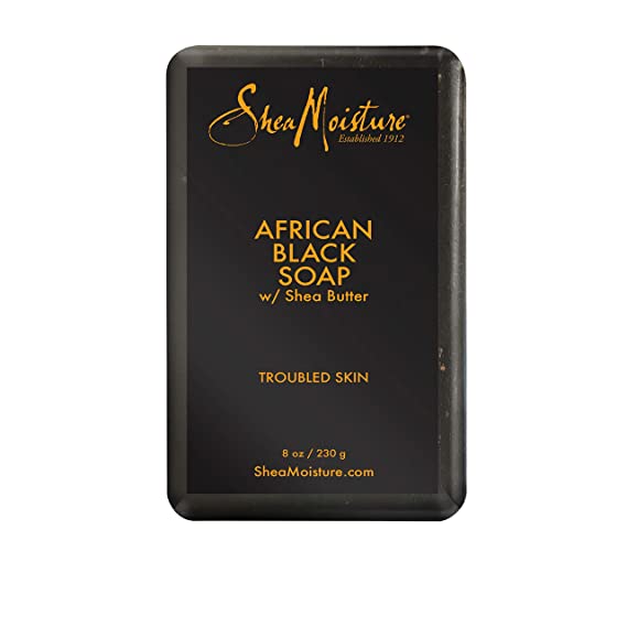 Shea moisture Organic African Black Soap Bar with Shea Butter, 8oz